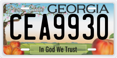 GA license plate CEA9930