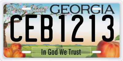 GA license plate CEB1213