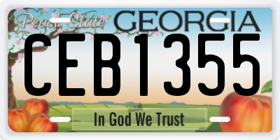 GA license plate CEB1355