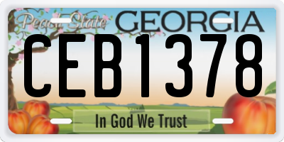GA license plate CEB1378