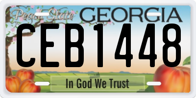 GA license plate CEB1448