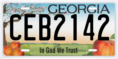 GA license plate CEB2142