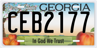 GA license plate CEB2177