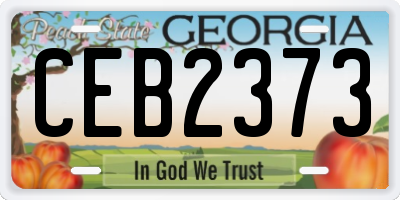 GA license plate CEB2373
