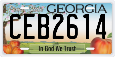 GA license plate CEB2614
