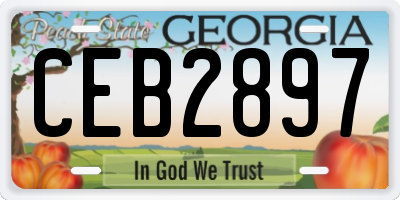 GA license plate CEB2897