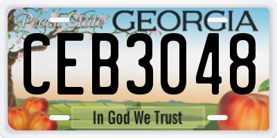GA license plate CEB3048