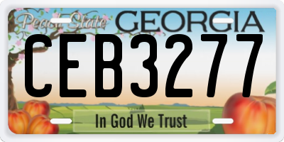 GA license plate CEB3277