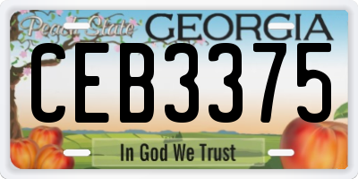 GA license plate CEB3375