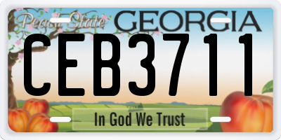GA license plate CEB3711