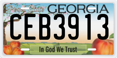 GA license plate CEB3913