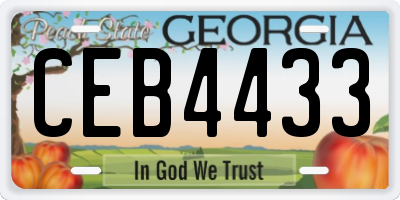 GA license plate CEB4433