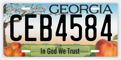 GA license plate CEB4584