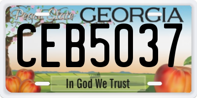 GA license plate CEB5037