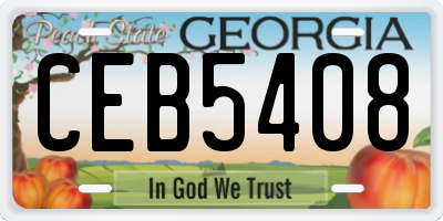 GA license plate CEB5408