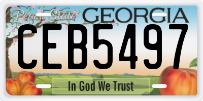 GA license plate CEB5497
