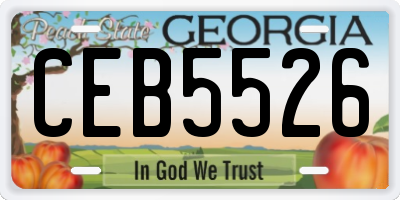 GA license plate CEB5526