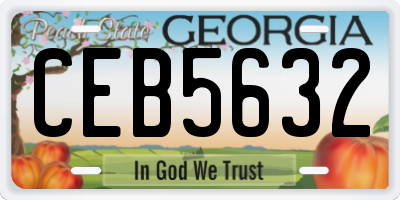 GA license plate CEB5632