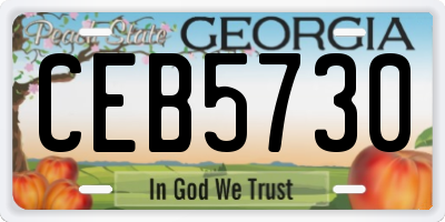 GA license plate CEB5730