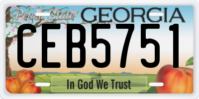 GA license plate CEB5751