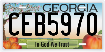 GA license plate CEB5970