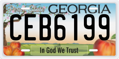 GA license plate CEB6199