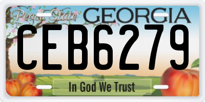 GA license plate CEB6279