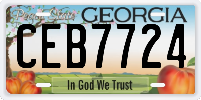GA license plate CEB7724