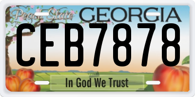 GA license plate CEB7878