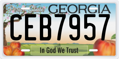 GA license plate CEB7957