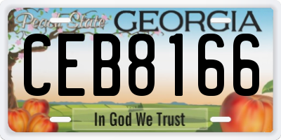 GA license plate CEB8166