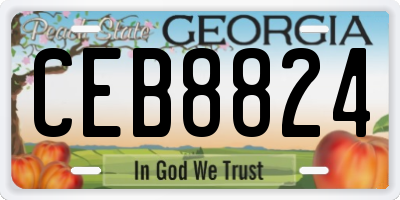 GA license plate CEB8824