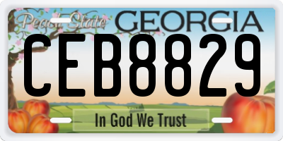 GA license plate CEB8829