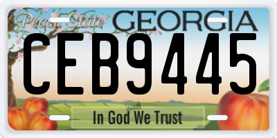 GA license plate CEB9445
