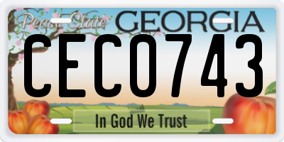 GA license plate CEC0743