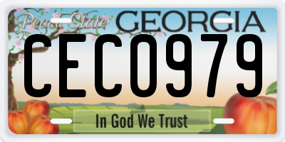 GA license plate CEC0979