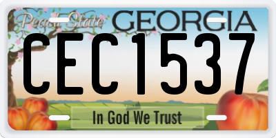 GA license plate CEC1537