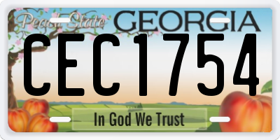 GA license plate CEC1754