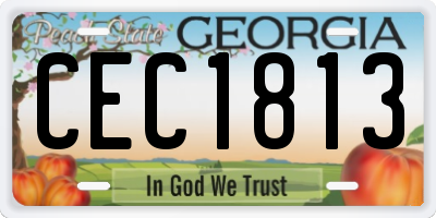 GA license plate CEC1813