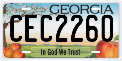 GA license plate CEC2260