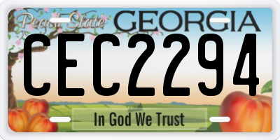 GA license plate CEC2294