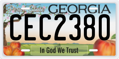 GA license plate CEC2380