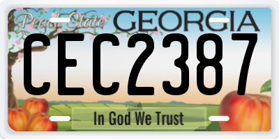 GA license plate CEC2387