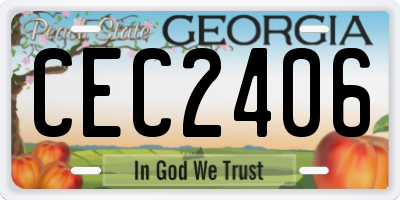 GA license plate CEC2406