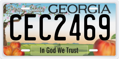GA license plate CEC2469