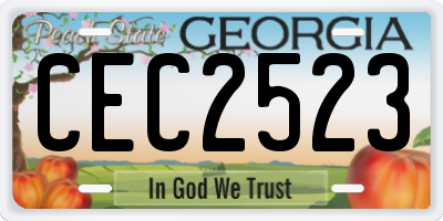 GA license plate CEC2523