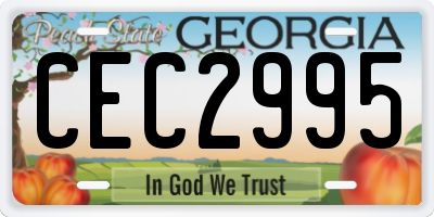 GA license plate CEC2995