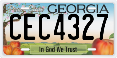 GA license plate CEC4327