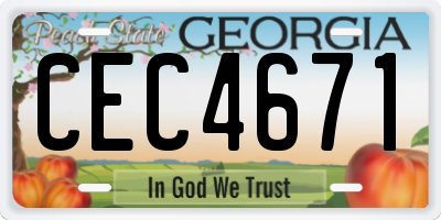 GA license plate CEC4671