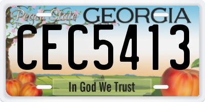 GA license plate CEC5413